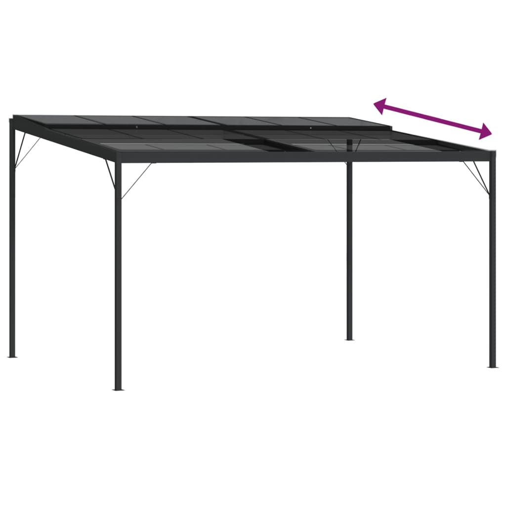 vidaXL Κιόσκι με Οροφή Ανθρακί 4 x 3 x 2,5 μ. από Αλουμίνιο & Ατσάλι