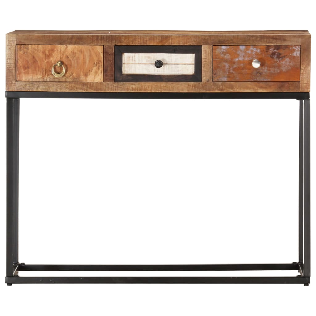 vidaXL Τραπέζι Κονσόλα Χρυσό 90 x 30 x 75 εκ. Μασίφ Ανακυκλωμένο Ξύλο