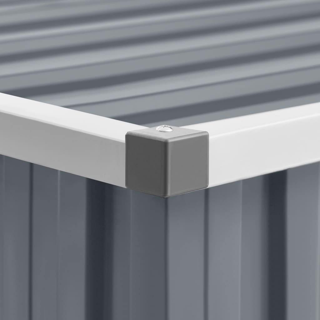 vidaXL Αποθήκη Κήπου Γκρι 195 x 198 x 159 εκ. από Γαλβανισμένο Ατσάλι