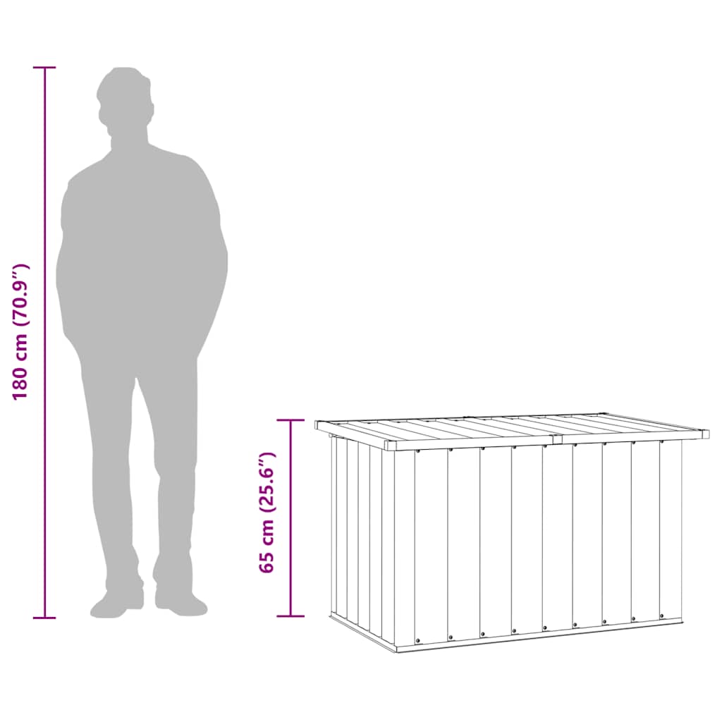 vidaXL Μπαούλο Αποθήκευσης Κήπου Γκρι 109 x 67 x 65 εκ.