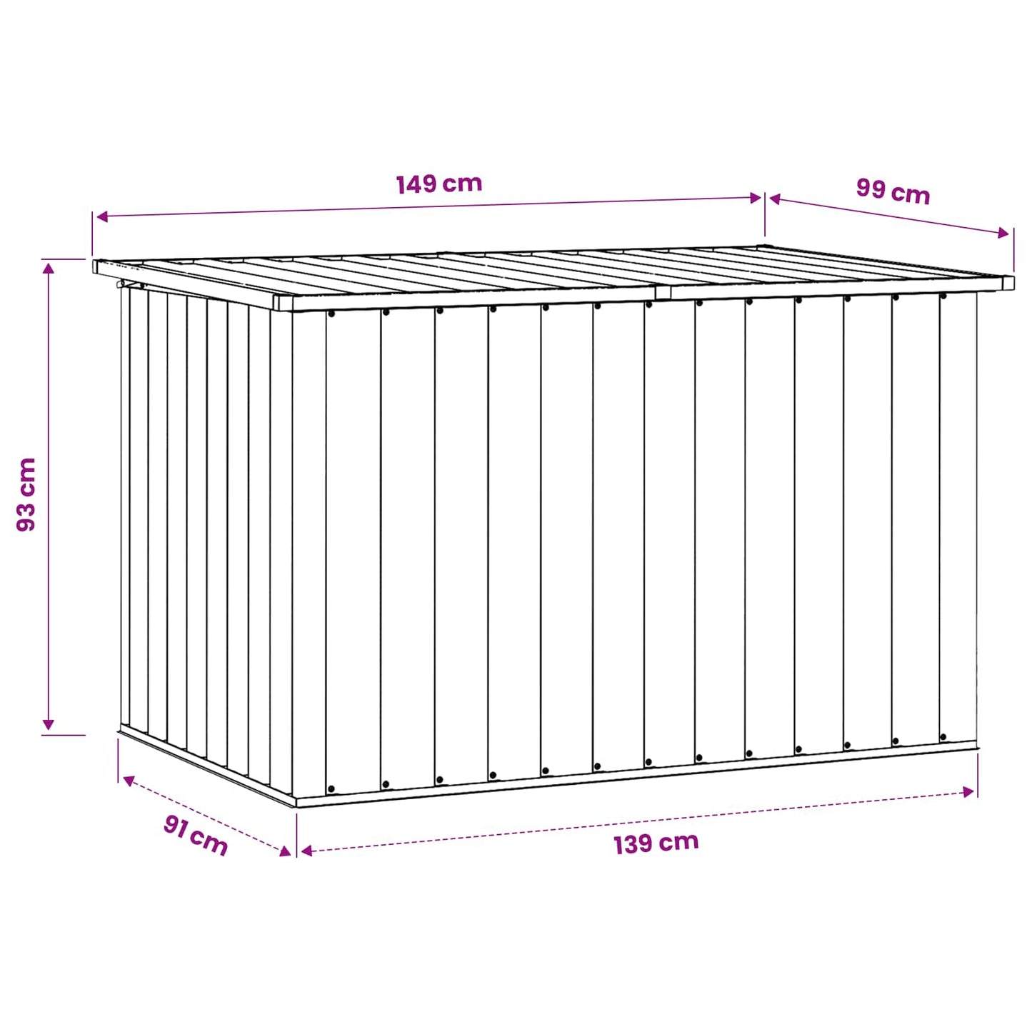 vidaXL Μπαούλο Αποθήκευσης Κήπου Πράσινο 150 x 101 x 91 εκ.