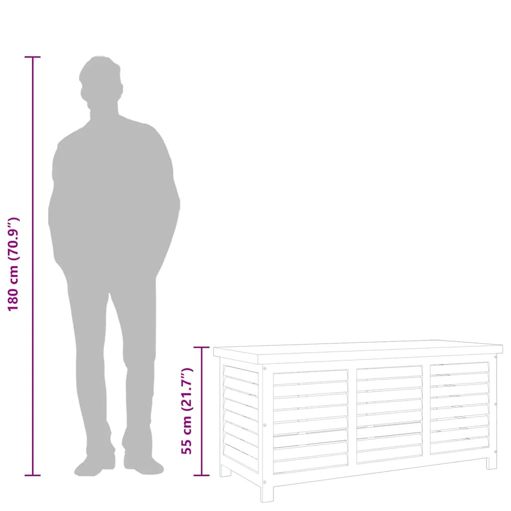 vidaXL Μπαούλο Αποθήκευσης Κήπου 117x50x55 εκ. Μασίφ Ξύλο Ευκαλύπτου