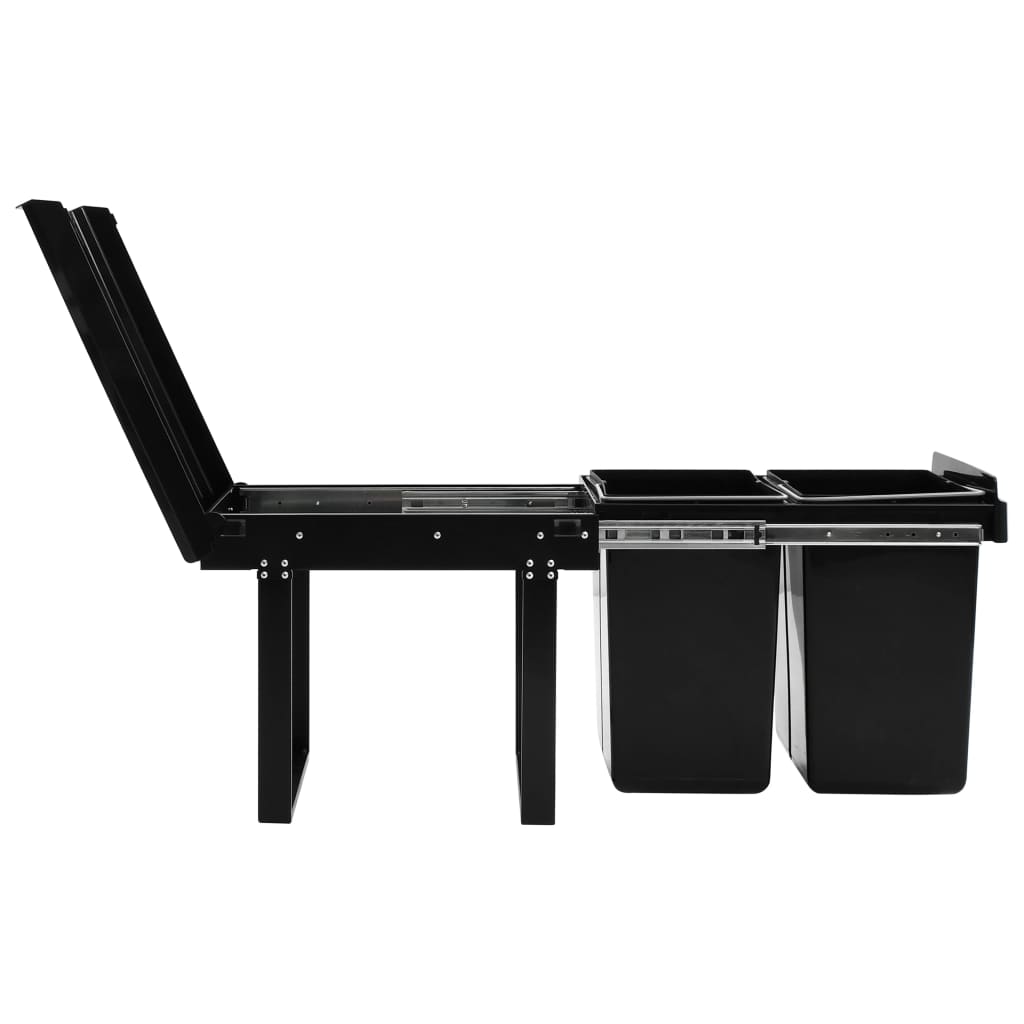 vidaXL Κάδος για Ντουλάπι Κουζίνας Συρόμενος 48 Λίτρων με Soft-Close