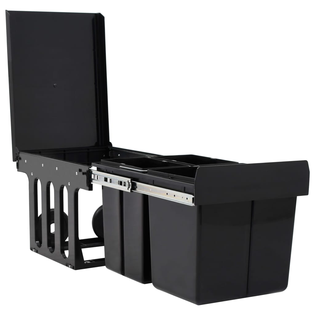 vidaXL Κάδος για Ντουλάπι Κουζίνας Συρόμενος 48 Λίτρων με Soft-Close