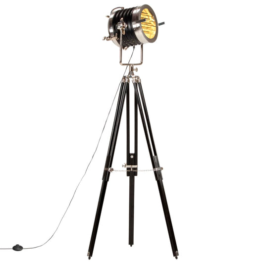 vidaXL Φωτιστικό Δαπέδου Προβολέας Τρίποδο Μαύρο 171 εκ. Ξύλο Μάνγκο