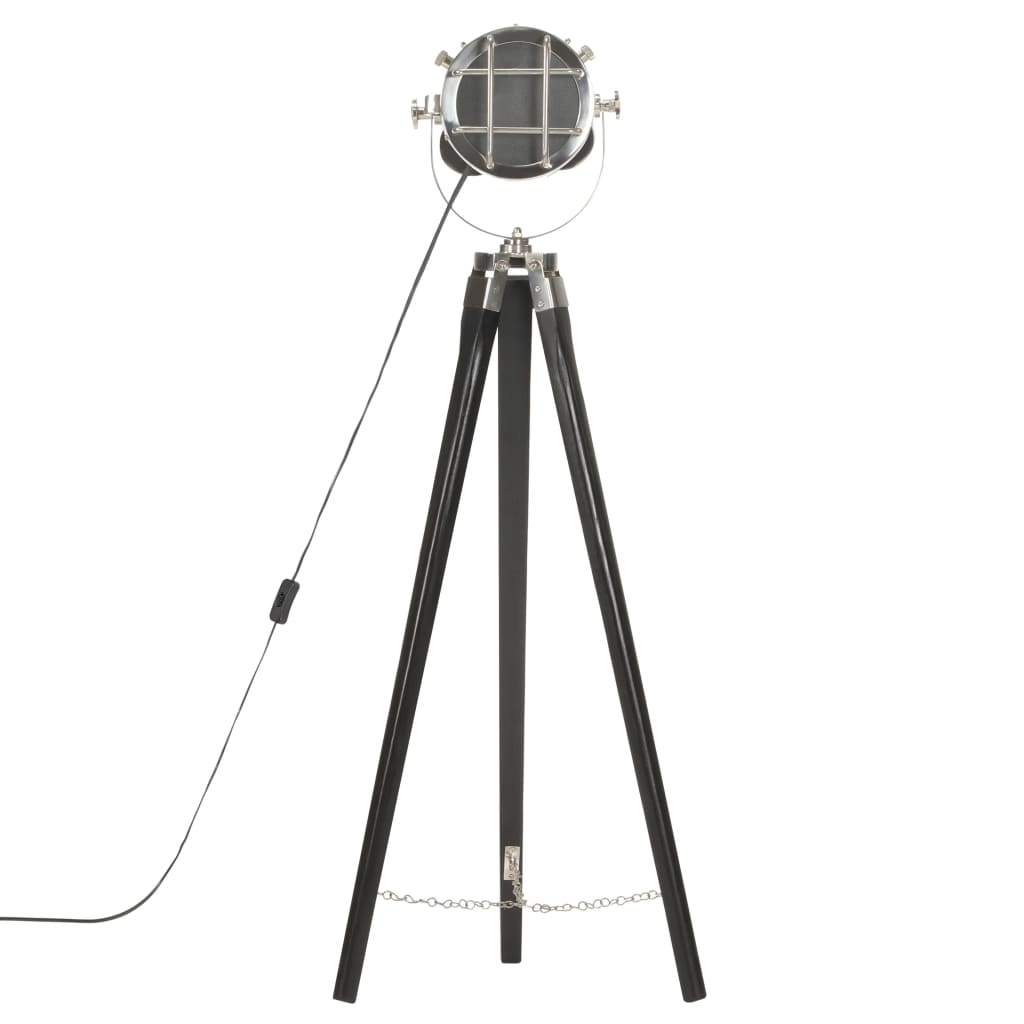 vidaXL Φωτιστικό Δαπέδου Προβολέας Τρίποδο Μαύρο 97 εκ. Ξύλο Μάνγκο
