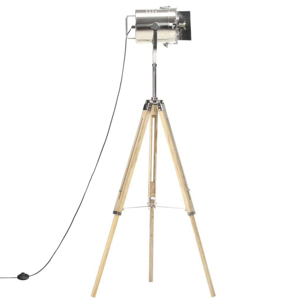 vidaXL Φωτιστικό Δαπέδου με Τρίποδο 140 εκ. από Μασίφ Ξύλο Μάνγκο