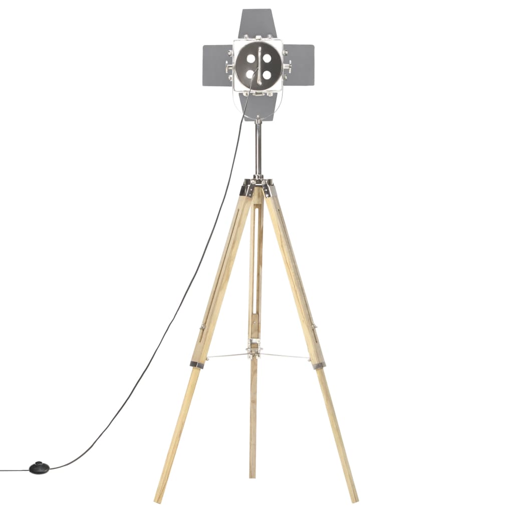 vidaXL Φωτιστικό Δαπέδου με Τρίποδο 140 εκ. από Μασίφ Ξύλο Μάνγκο