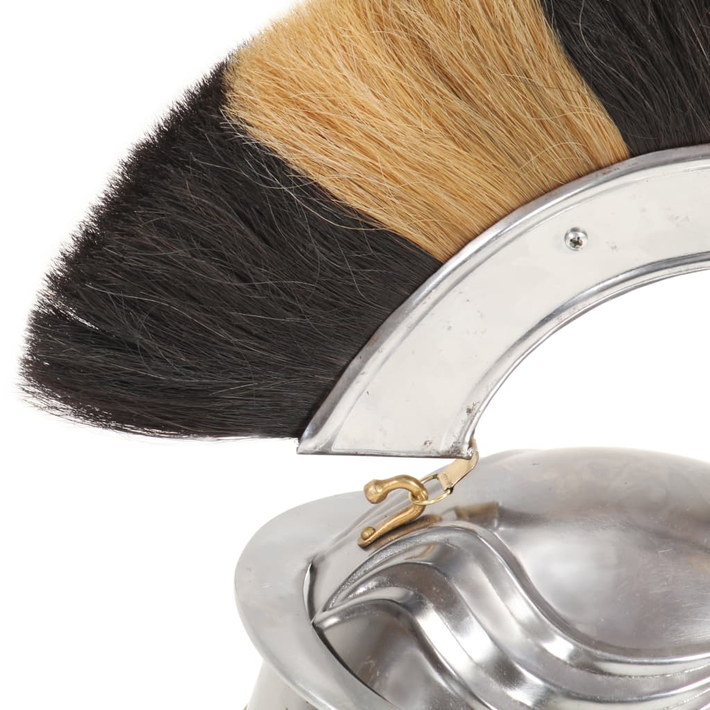 vidaXL Κράνος Ρωμαίου Στρατιώτη Ρέπλικα Αντικέ για LARP Ασημί Ατσάλινο