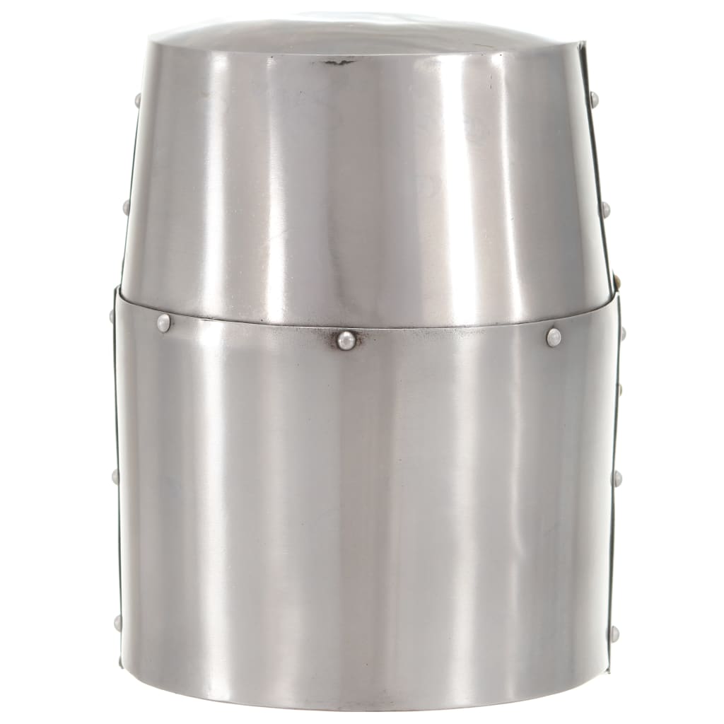 vidaXL Κράνος Σταυροφόρου Ιππότη Ρέπλικα Αντικέ LARP Ασημί Ατσάλινο