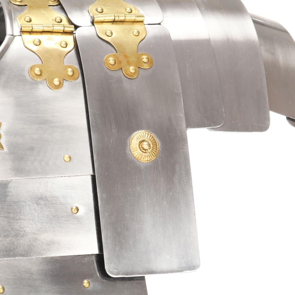 vidaXL Πανοπλία Ρωμαίου Στρατιώτη Ρέπλικα LARP Ασημί Ατσάλινη