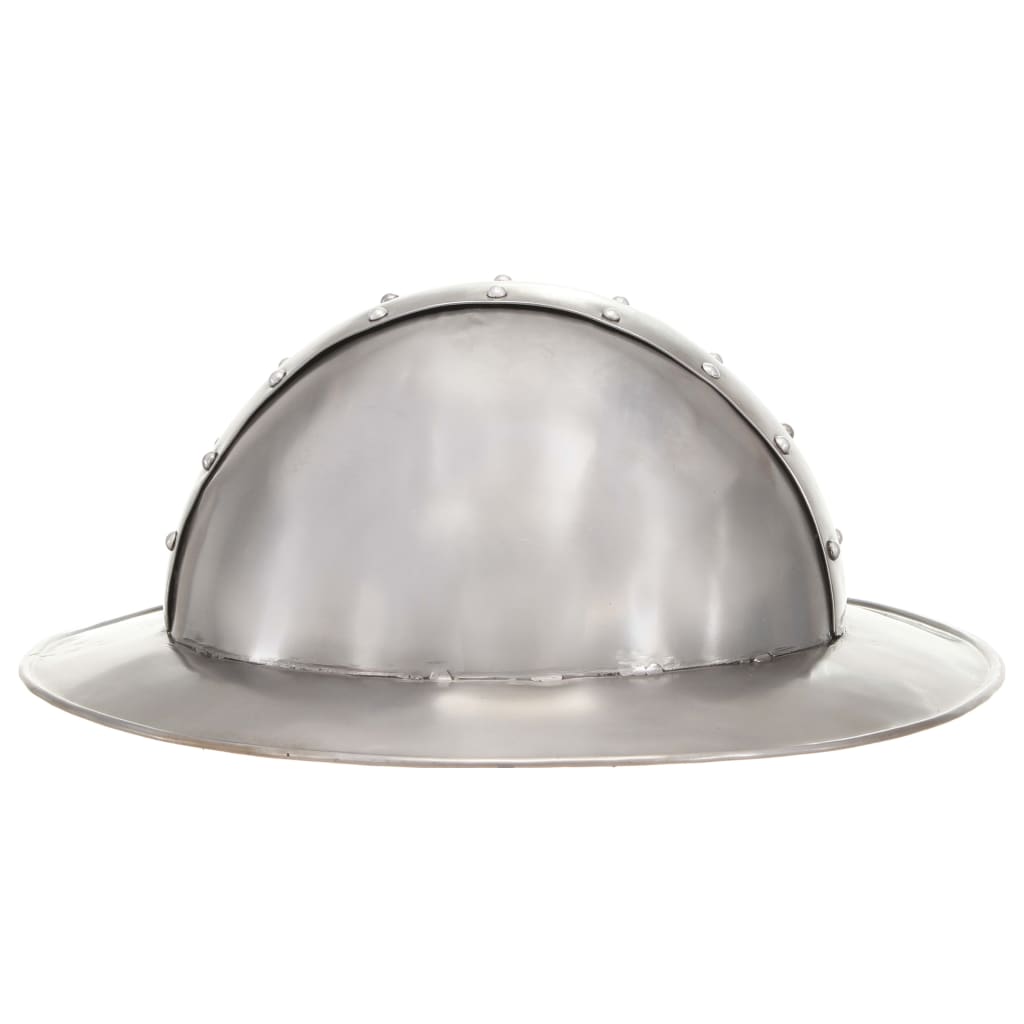 vidaXL Κράνος Ιππότη Μεσαιωνικό Ρέπλικα Αντικέ για LARP Ασημί Ατσάλινο