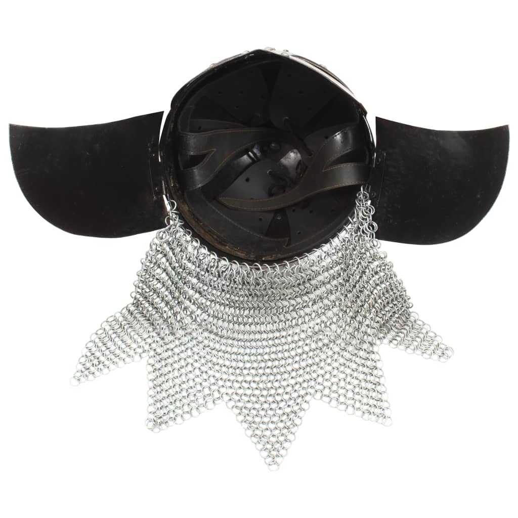 vidaXL Κράνος Βίκινγκ Ρέπλικα Αντικέ για LARP Χρώμα Χαλκού Ατσάλινο