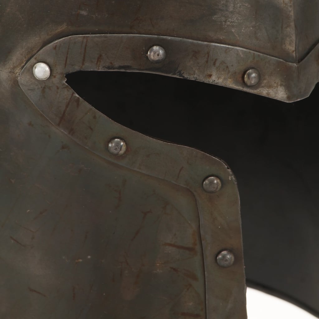 vidaXL Κράνος Ιππότη Μεσαιωνικό Ρέπλικα Αντικέ για LARP Ασημί Ατσάλινο