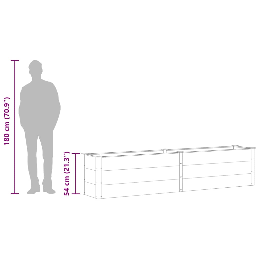 vidaXL Ζαρντινιέρα Υπερυψωμένη Γκρι 250 x 50 x 54 εκ. από WPC