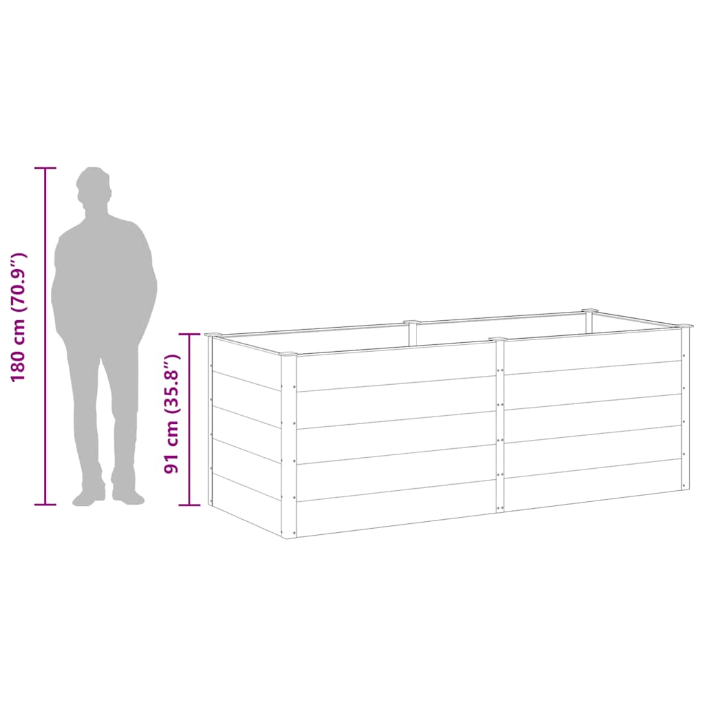 vidaXL Ζαρντινιέρα Υπερυψωμένη Γκρι 250 x 100 x 91 εκ. από WPC