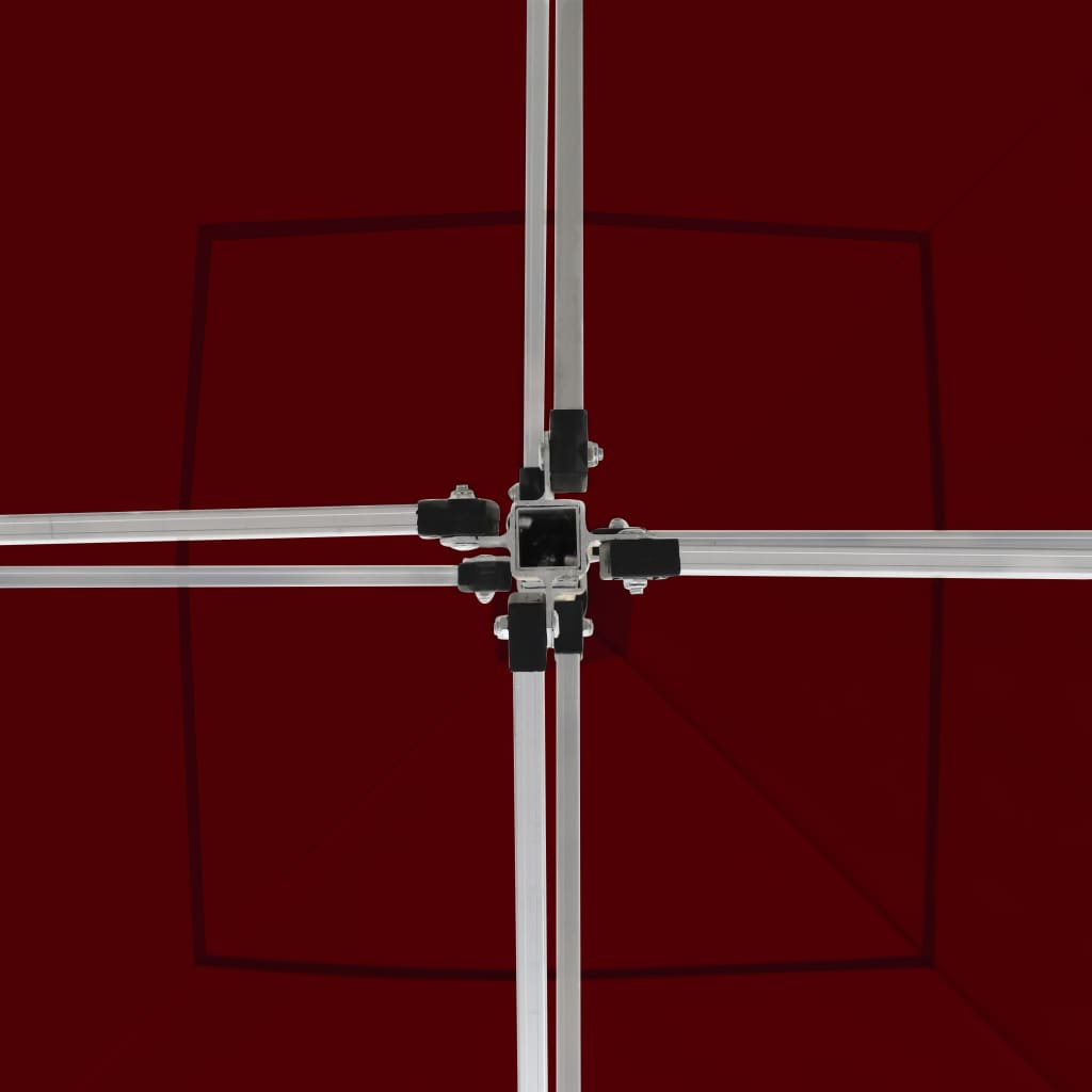 vidaXL Κιόσκι με Τοιχώματα Πτυσσόμενο Επαγγ. Μπορντό 2x2 μ. Αλουμινίου