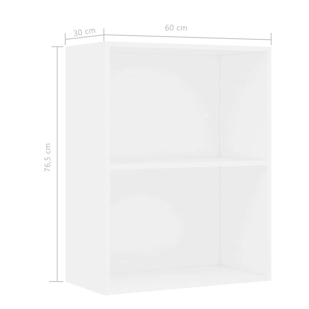 vidaXL Βιβλιοθήκη Λευκή 60x30x76,5 εκ. από Τεχνητό Ξύλο