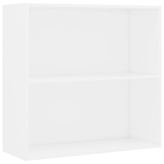 vidaXL Βιβλιοθήκη με 2 Ράφια Λευκή 80x30x76,5 εκ. από Επεξ. Ξύλο