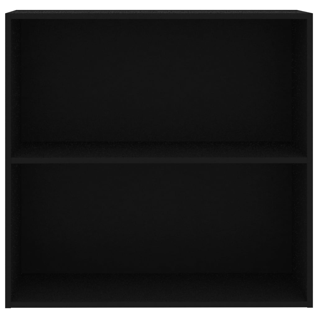 vidaXL Βιβλιοθήκη με 2 Ράφια Μαύρη 80x30x76,5 εκ. από Επεξ. Ξύλο