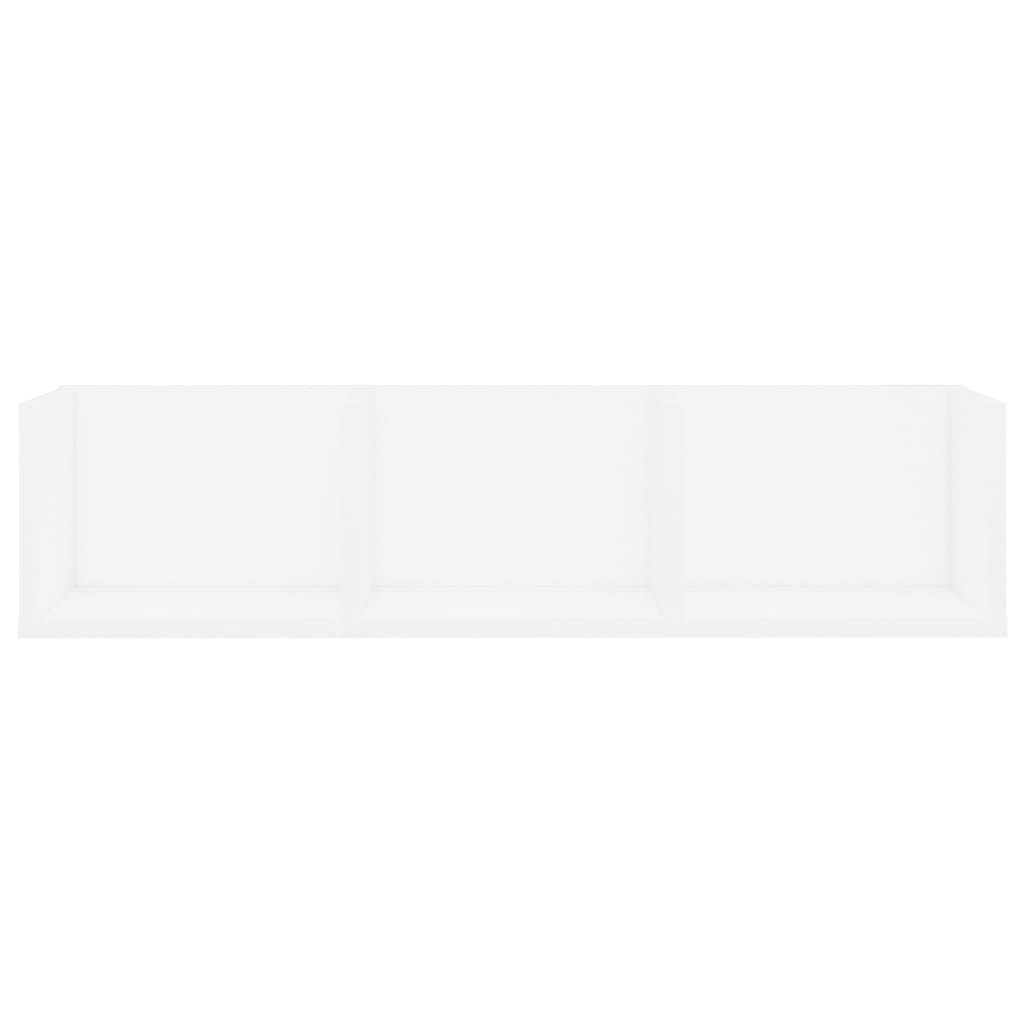 vidaXL Ράφι Τοίχου για CD Λευκό 75 x 18 x 18 εκ. Επεξ. Ξύλο