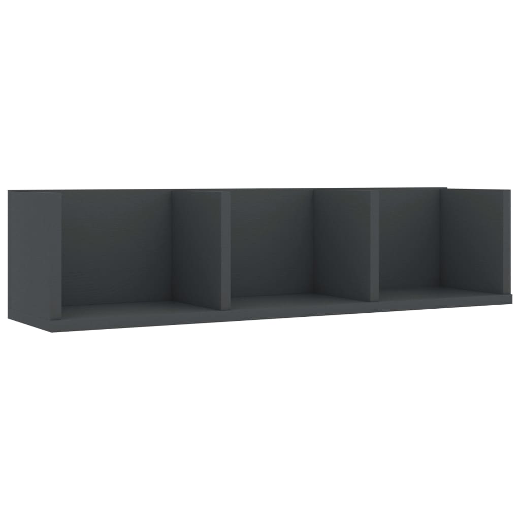 vidaXL Ράφι Τοίχου για CD Γκρι 75 x 18 x 18 εκ. από Επεξ. Ξύλο