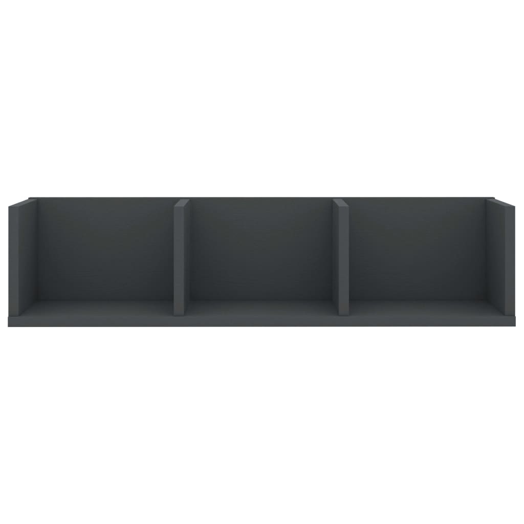 vidaXL Ράφι Τοίχου για CD Γκρι 75 x 18 x 18 εκ. από Επεξ. Ξύλο