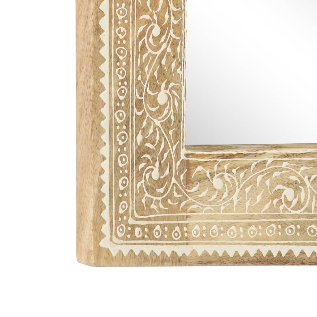 vidaXL Καθρέφτης με Χειροπ. Λεπτομέρειες 40 x 55 εκ. Μασίφ Ξύλο Μάνγκο