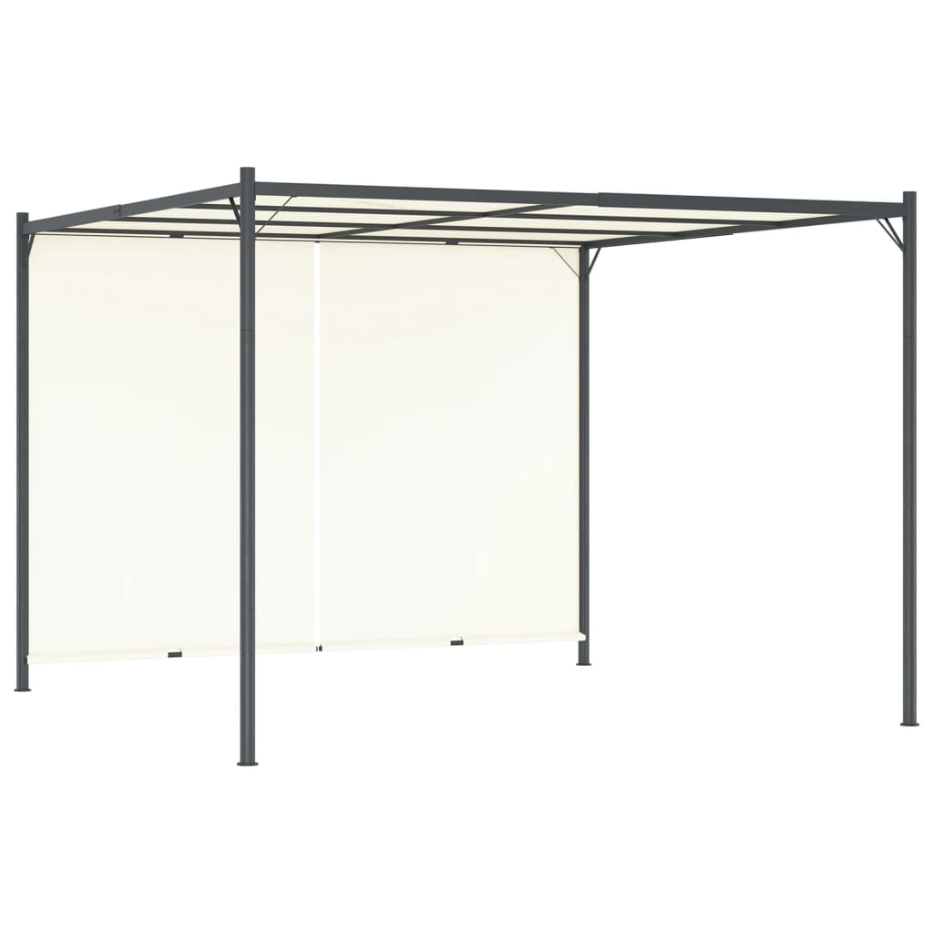 vidaXL Τεντοπέργκολα με Ρυθμιζόμενη Οροφή Λευκή Κρεμ 3 x 3 μ. Ατσάλινη