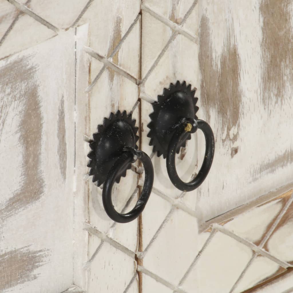 vidaXL Έπιπλο Τηλεόρασης Λευκό 140 x 30 x 35 εκ. από Μασίφ Ξύλο Μάνγκο