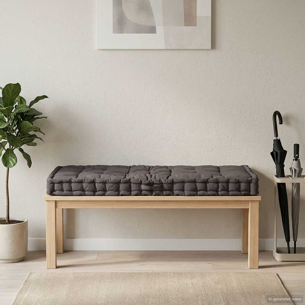 vidaXL Μαξιλάρα Δαπέδου / Παλέτας Ανθρακί 120 x 80 x 10 εκ. Βαμβακερή