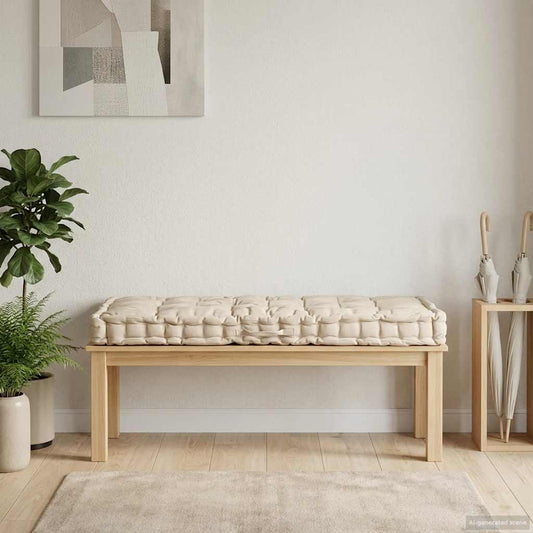 vidaXL Μαξιλάρα Δαπέδου / Παλέτας Μπεζ 120 x 80 x 10 εκ. Βαμβακερή