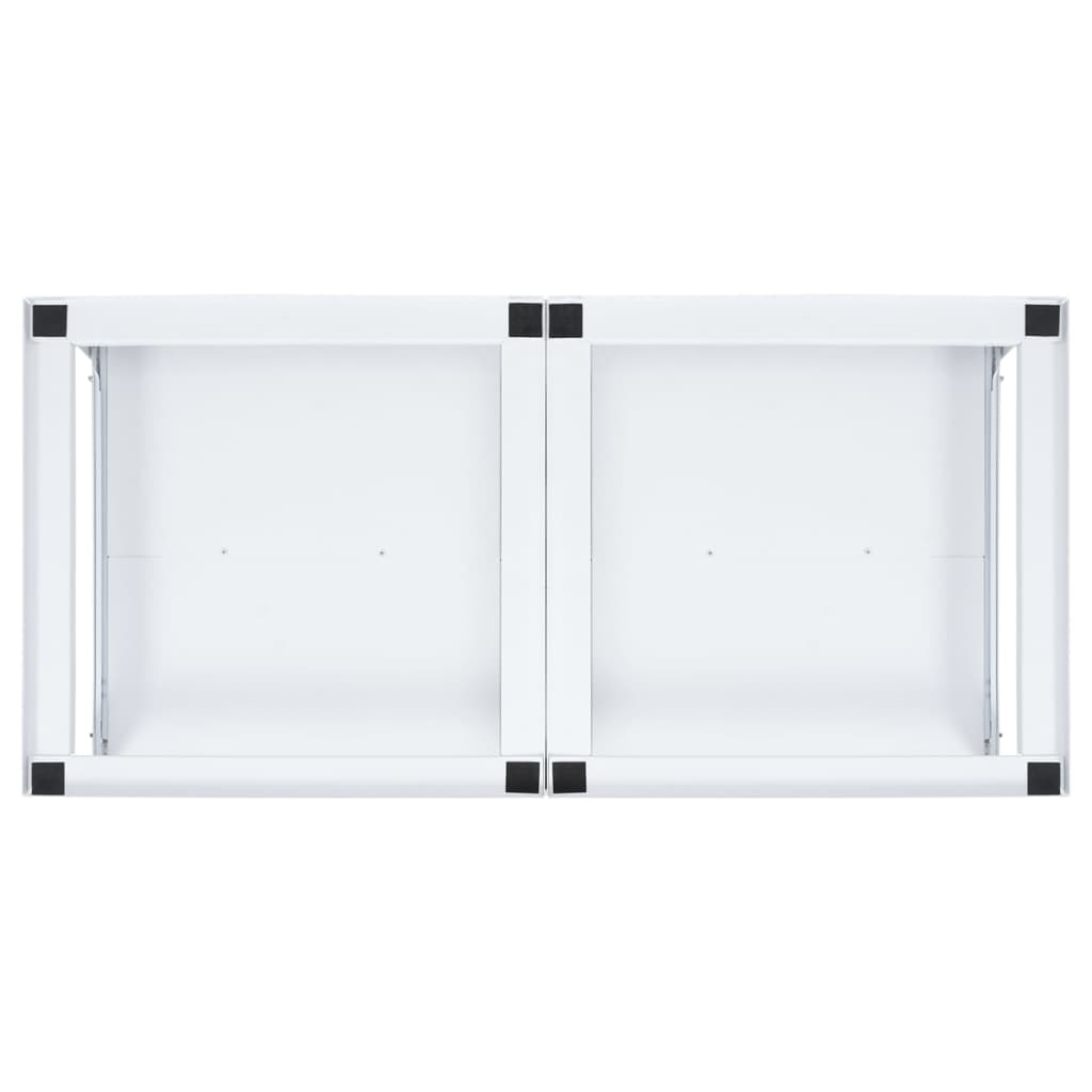 vidaXL Βάση Πλυντηρίου και Στεγνωτηρίου Διπλή με Συρόμενα Ράφια Λευκή