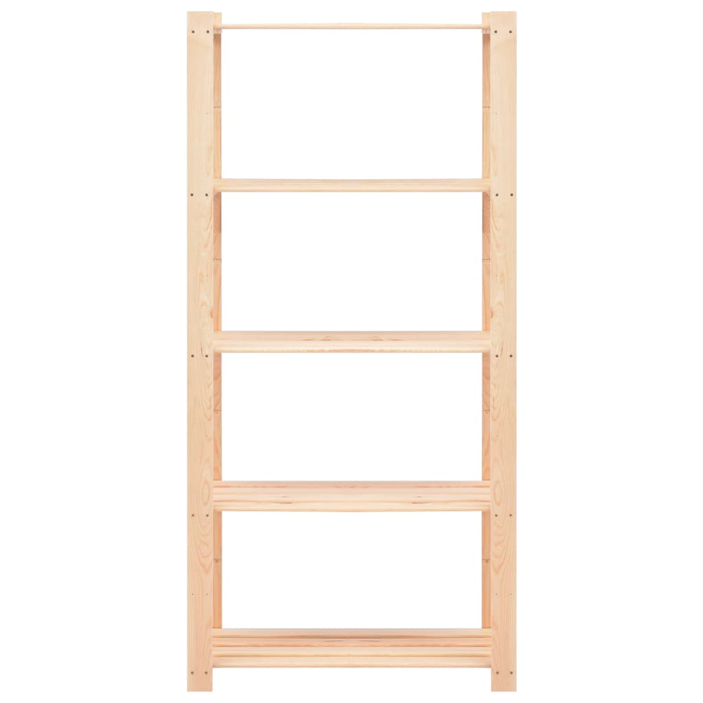 vidaXL Ραφιέρες 5 Επιπέδων 2 τεμ. 250 κ 80x38x170 εκ Μασίφ Ξύλο Πεύκου