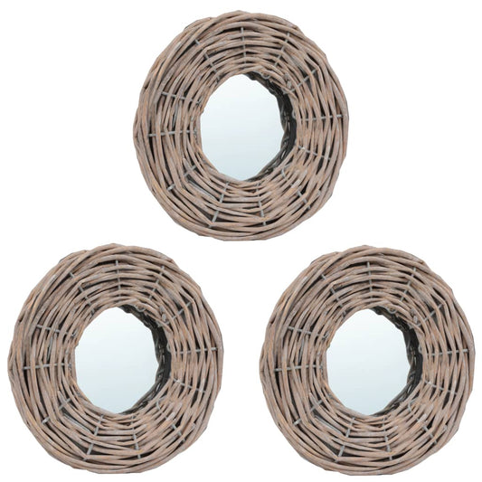 vidaXL Καθρέφτες 3 τεμ. 15 εκ. από Wicker
