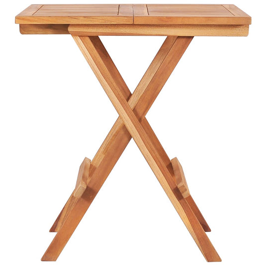 vidaXL Τραπέζι Bistro Πτυσσόμενο 60 x 60 x 65 εκ. από Μασίφ Ξύλο Teak