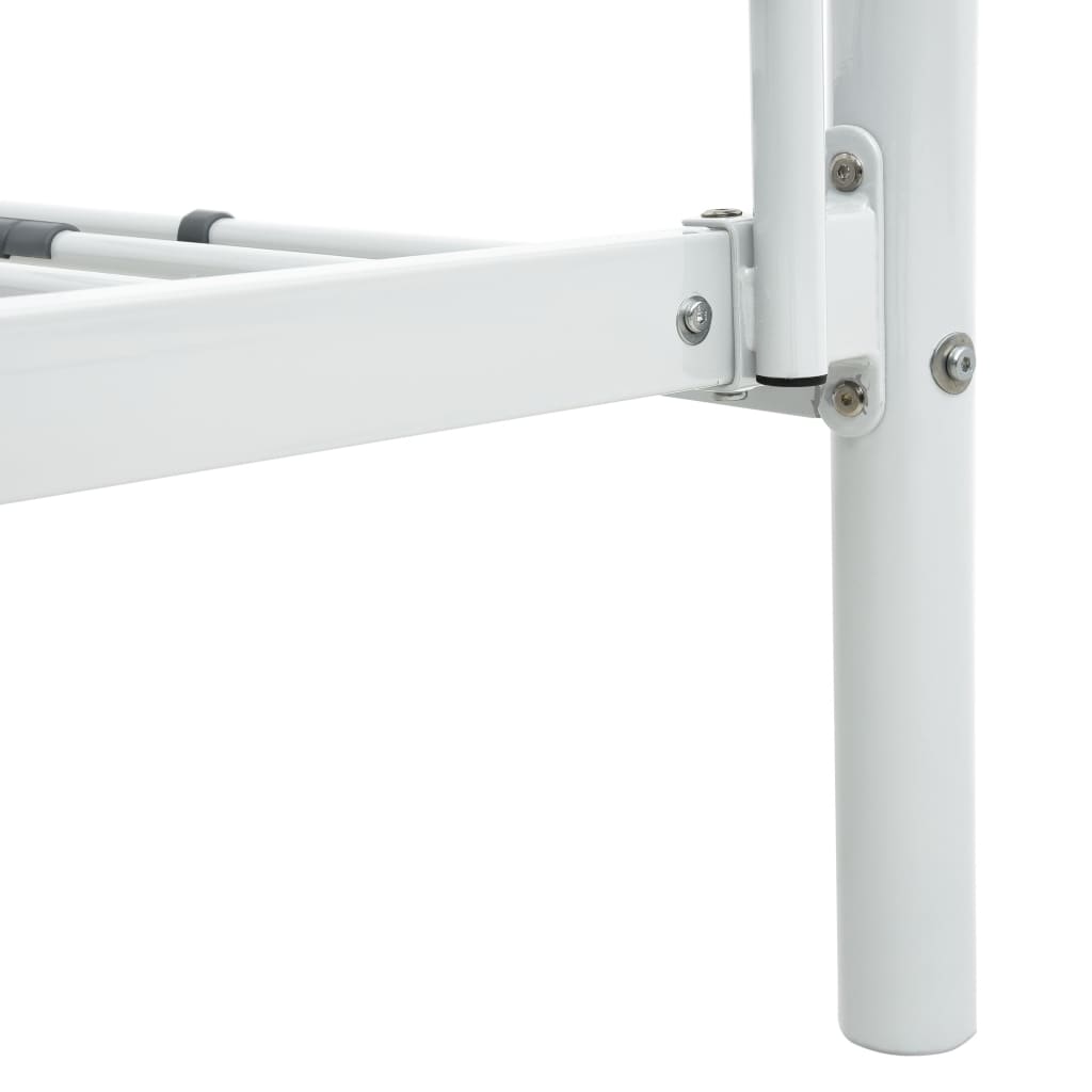 vidaXL Πλαίσιο Κουκέτας Λευκό 140x200 εκ. / 90x200 εκ. Μεταλλικό