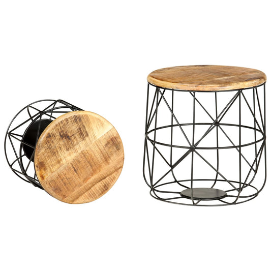 vidaXL Τραπεζάκια Σαλονιού 2 τεμ. από Μασίφ Ξύλο Μάνγκο