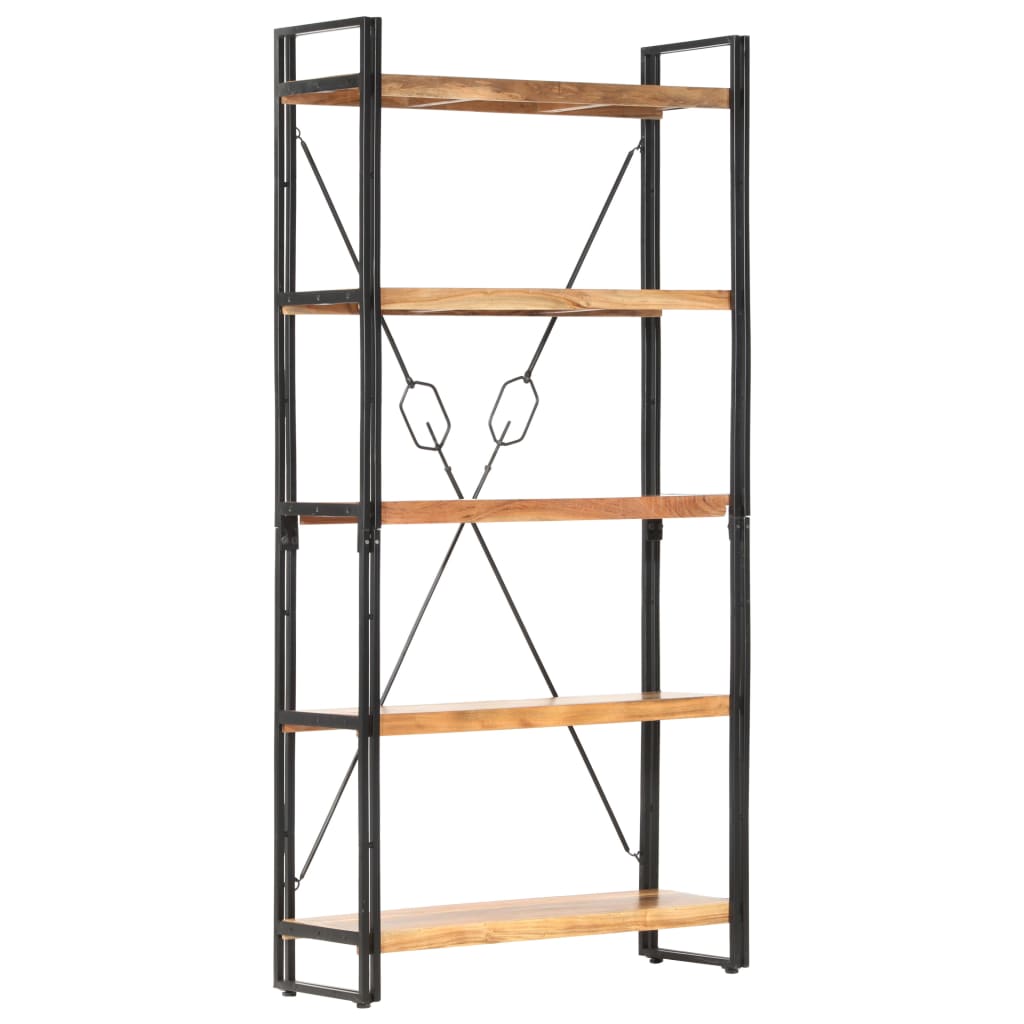 vidaXL Βιβλιοθήκη με 5 Επίπεδα 90 x 30 x 180 εκ. Μασίφ Ξύλο Ακακίας