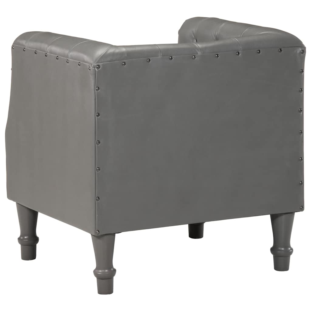 vidaXL Πολυθρόνα Γκρι από Γνήσιο Δέρμα