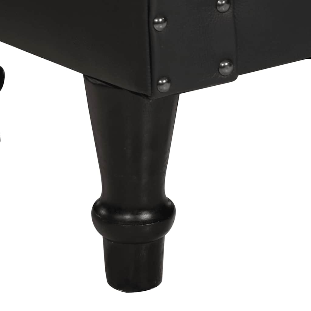 vidaXL Πολυθρόνα Μπάρελ Μαύρη από Γνήσιο Δέρμα