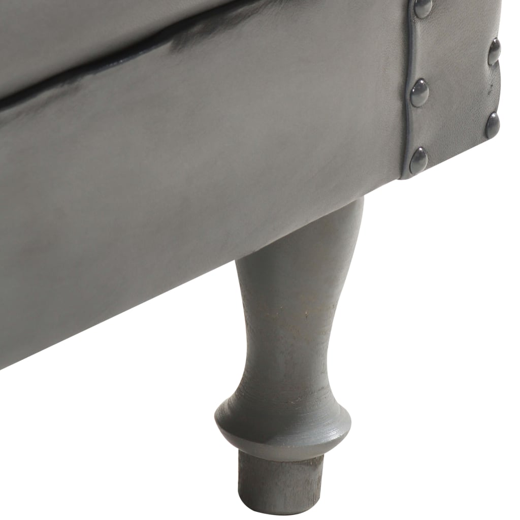 vidaXL Πολυθρόνα Μπάρελ Γκρι από Γνήσιο Δέρμα