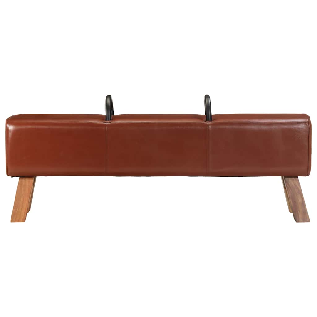 vidaXL Πάγκος Turnbock Vintage με Λαβές από Γνήσιο Δέρμα Κατσίκας