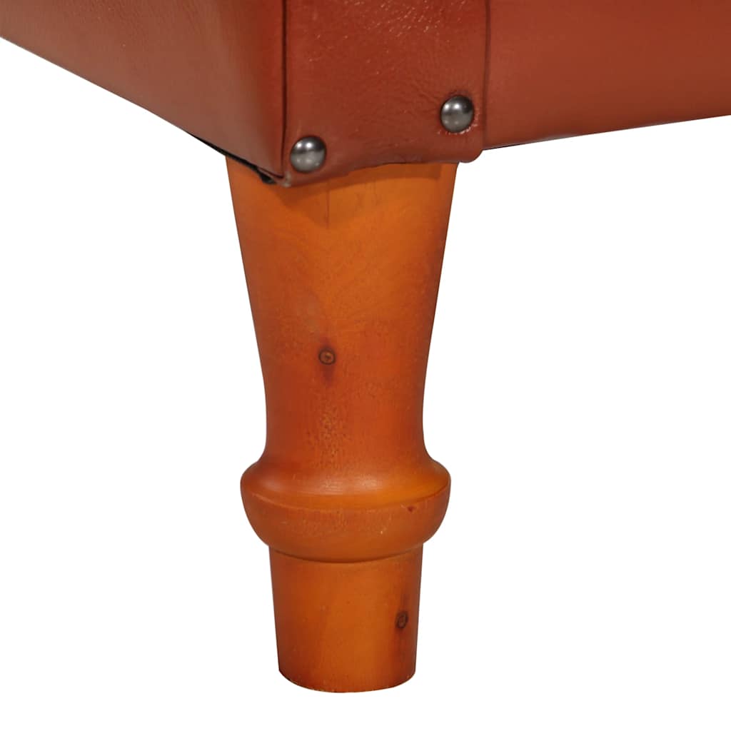 vidaXL Πολυθρόνα Μπάρελ Καφέ από Γνήσιο Δέρμα Κατσίκας