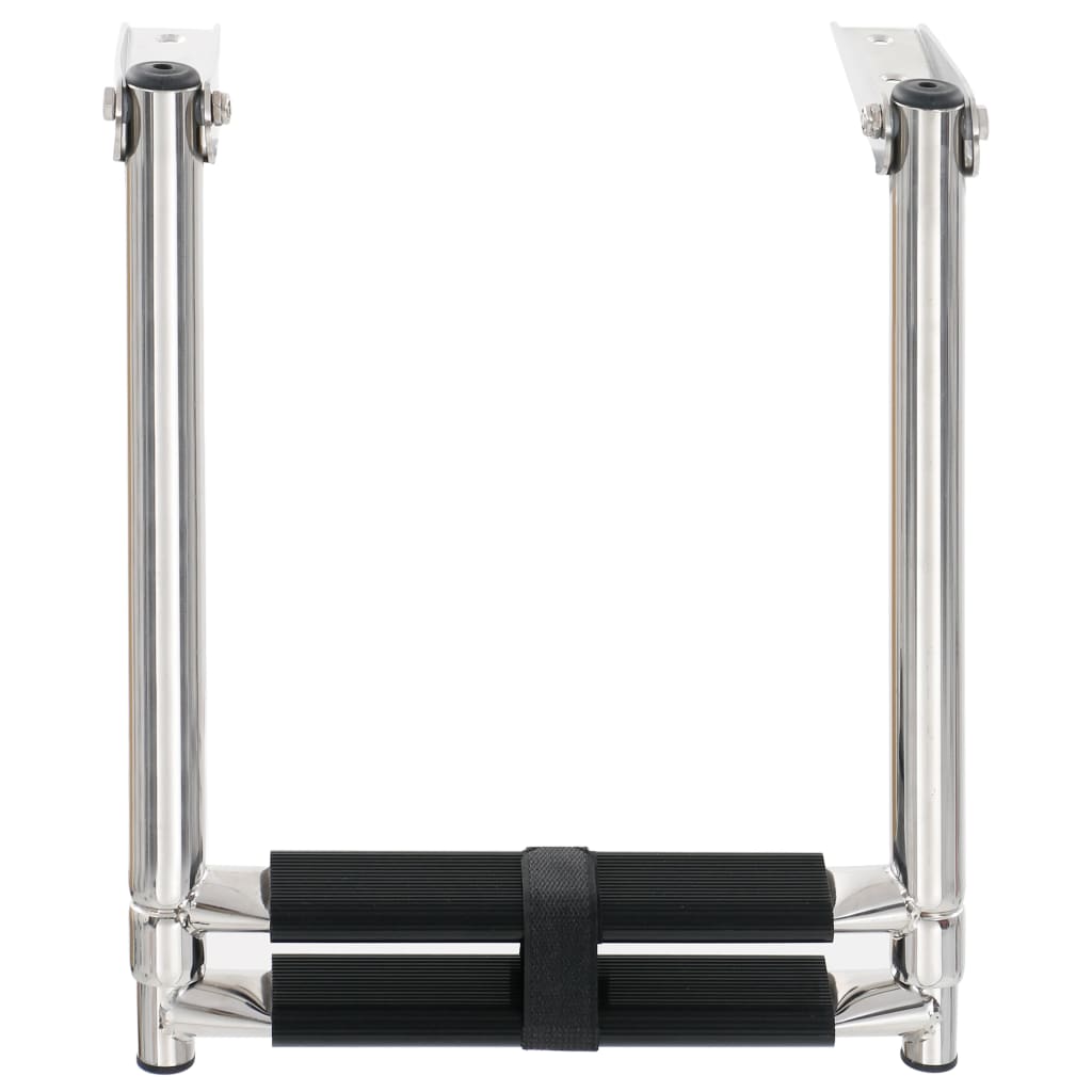 vidaXL Σκάλα Επιβίβασης Πτυσσόμενη Ανοξείδωτο Ατσάλι με 2 Σκαλοπάτια