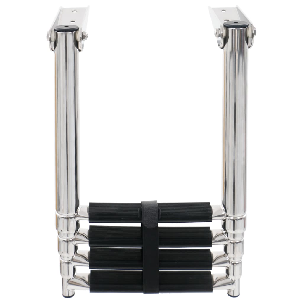 vidaXL Σκάλα Επιβίβασης Πτυσσόμενη Ανοξείδωτο Ατσάλι με 4 Σκαλοπάτια