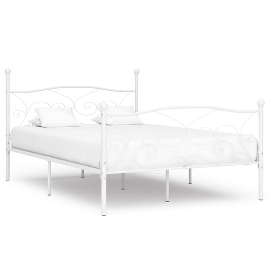 vidaXL Πλαίσιο Κρεβατιού με Τελάρο Λευκό 140 x 200 εκ. Μεταλλικό