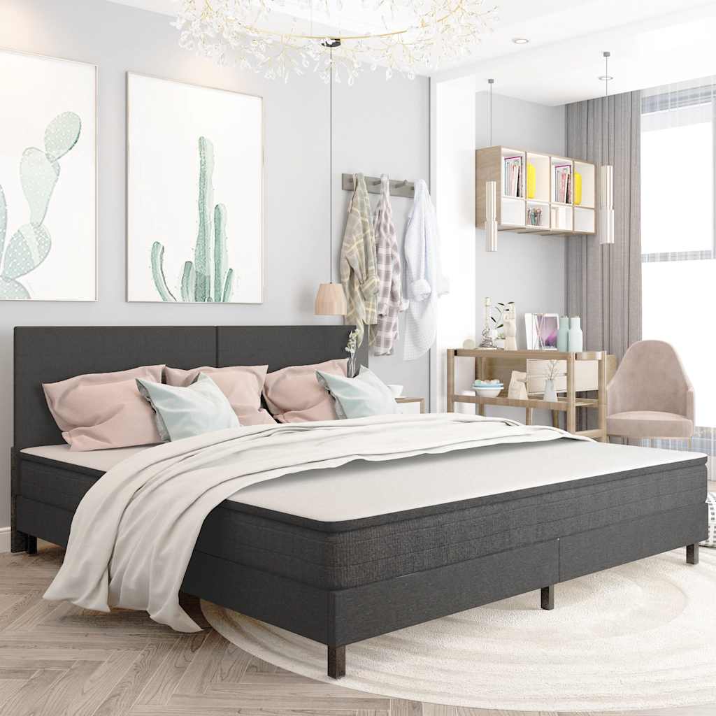 vidaXL Πλαίσιο Κρεβατιού Boxspring Γκρι 200 x 200 εκ. Υφασμάτινο