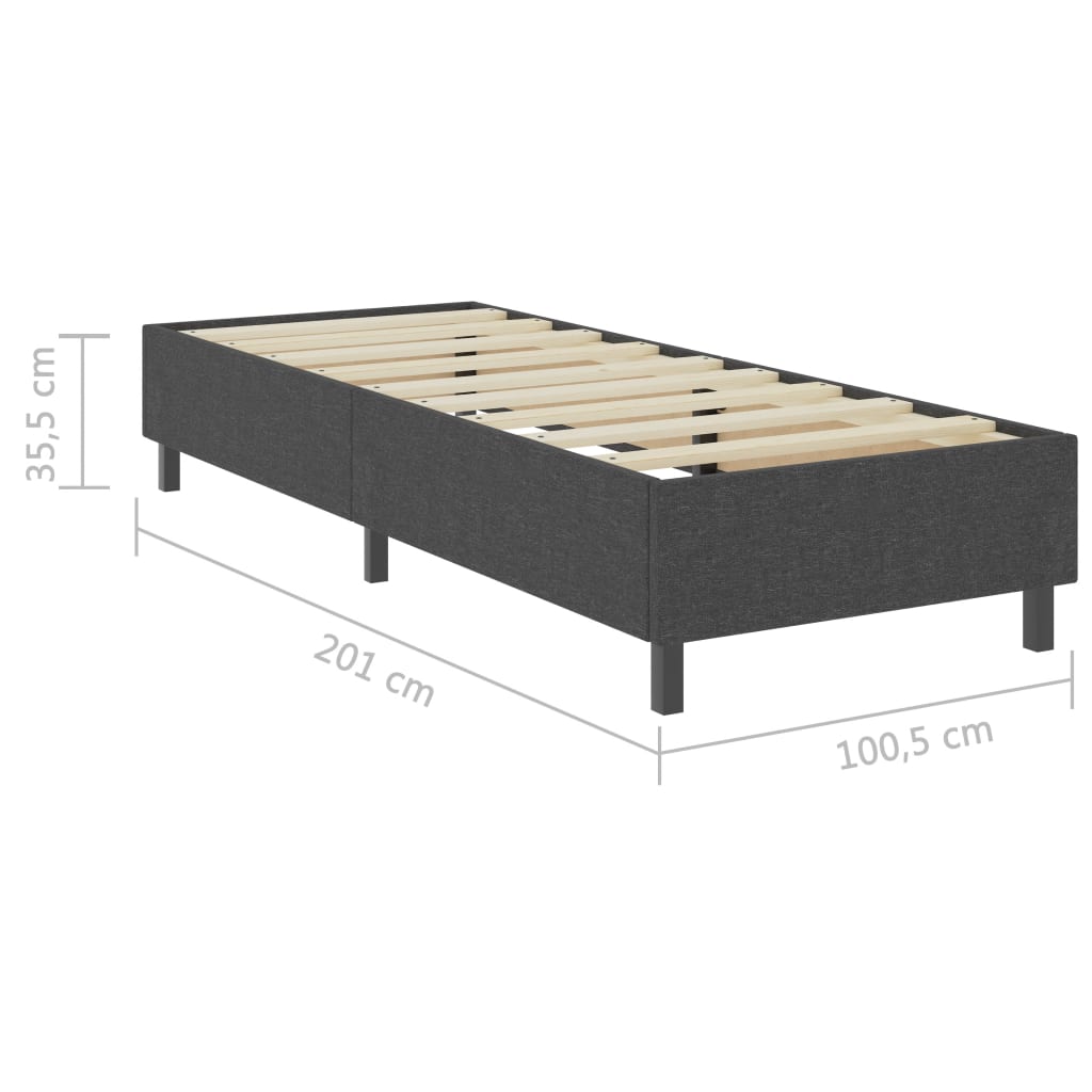 vidaXL Πλαίσιο Κρεβατιού Boxspring Γκρι 100 x 200 εκ. Υφασμάτινο