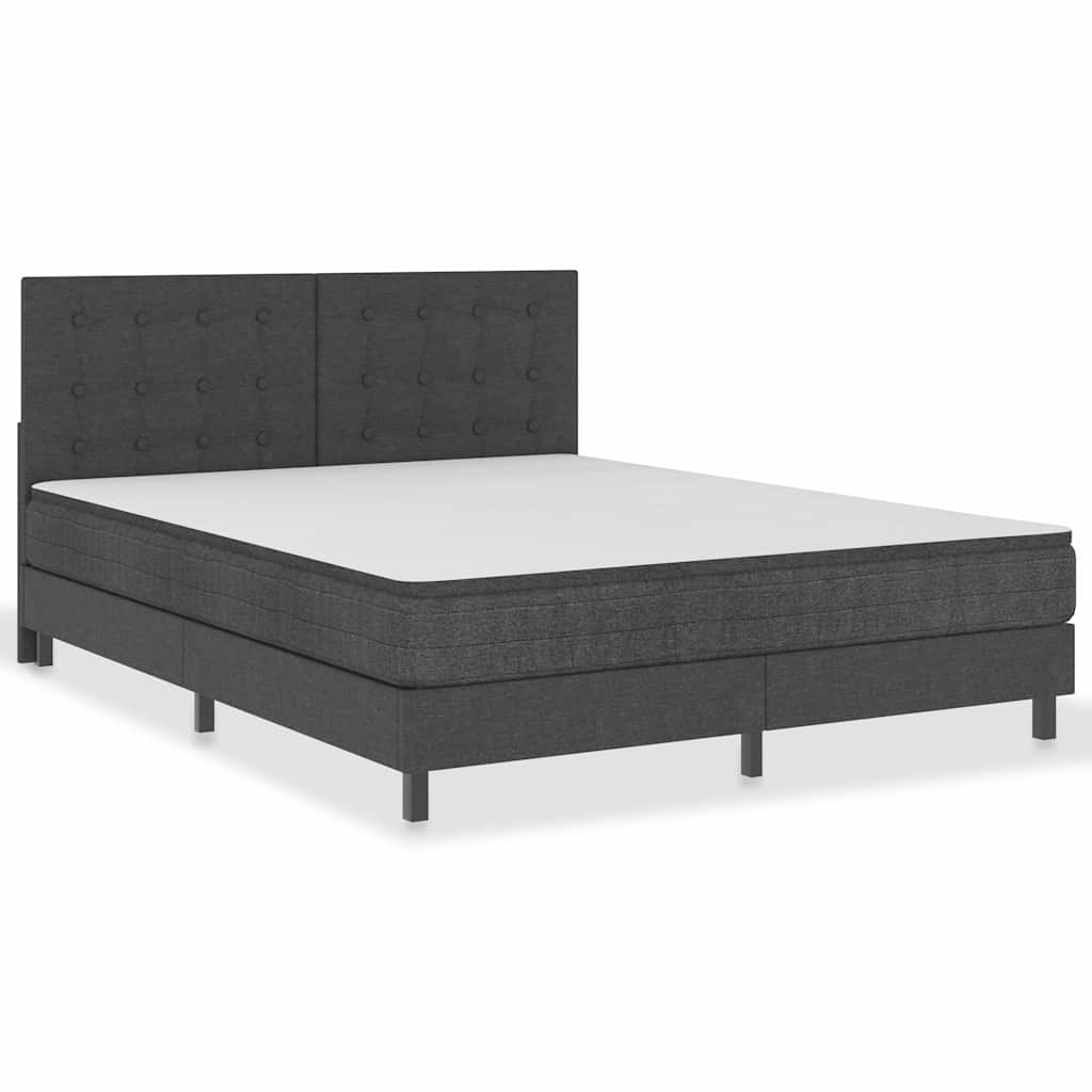 vidaXL Καπιτονέ Κεφαλάρι Σκούρο Γκρι 180 x 200 εκ. Υφασμάτινο